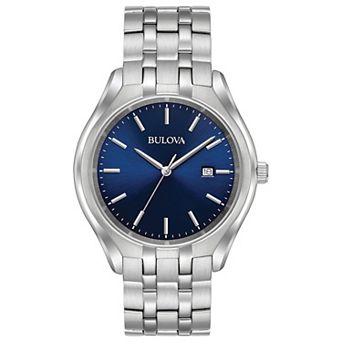 Bulova Men's Minimalist Stainless Blue Dial Bracelet Watch