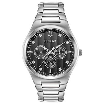 Bulova Men's Classic Stainless Steel Multi-Function Diamond Accent Bracelet Watch - 96D143