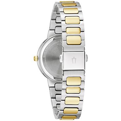 Bulova Women's Two-Tone Stainless Steel Black Dial Bracelet Watch - 98L285