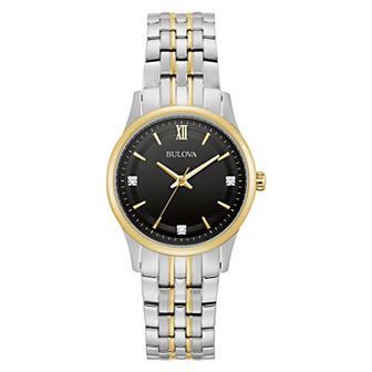 Bulova Women's Two-Tone Stainless Steel Diamond Accent Dial Bracelet Watch - 98P196
