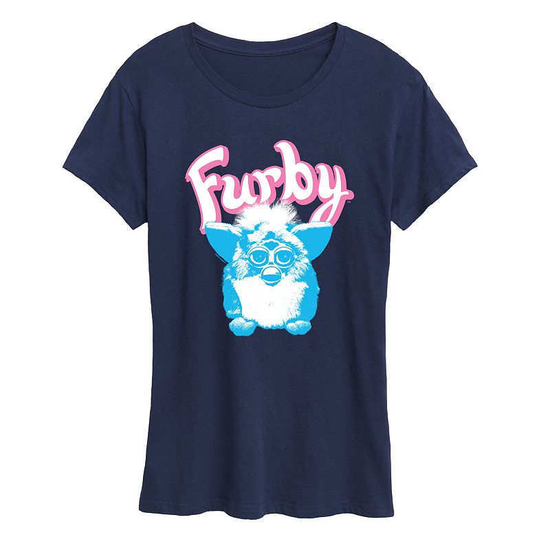 UPC 198199940204 product image for Women's Furby Photoreal Logo Graphic Tee, Size: XL, Blue | upcitemdb.com