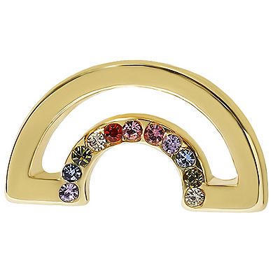 LC Lauren Conrad Gold Tone Multi-Color Crystal Rainbow Stud Earrings