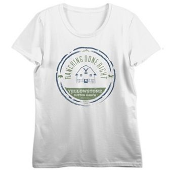 Juniors' Bioworld Yellowstone "Ranching Done Right" Short Sleeve Graphic Tee