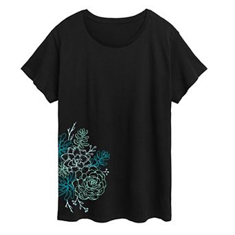 Plus Succulent Cluster Outline Graphic Tee