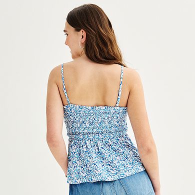 Juniors' Rewind Smocked Tank Top with Removable Straps