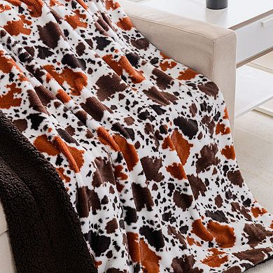Dream Theory Faux Fur Reversible to Sherpa Throw Blanket