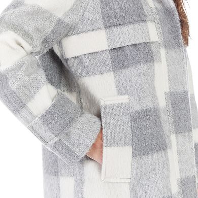Women's Nine West Plaid Duffle Jacket