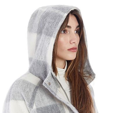 Women's Nine West Plaid Duffle Jacket