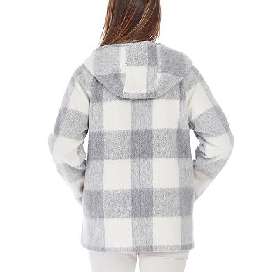 Women's Nine West Plaid Duffle Jacket