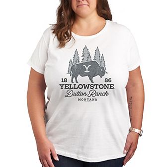 Plus Yellowstone Dutton Ranch Bison Graphic Tee
