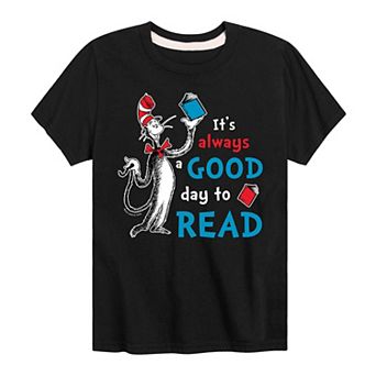 Boys 8-20 Dr. Seuss The Cat in the Hat Its Always A Good Day To Read Graphic Tee