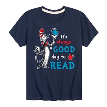 Boys 8-20 Dr. Seuss The Cat in the Hat Its Always A Good Day To Read Graphic Tee