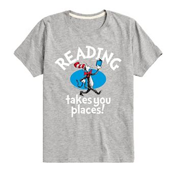 Boys 8-20 Dr. Seuss The Cat in the Hat Reading Takes You Places Graphic Tee