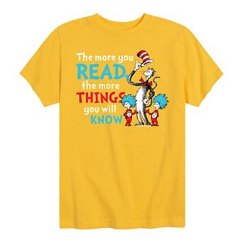 Boys 8-20 Dr. Seuss The Cat in the Hat The More Things You Know Graphic Tee