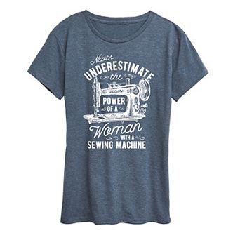 Women's Woman And Her Sewing Machine Graphic Tee