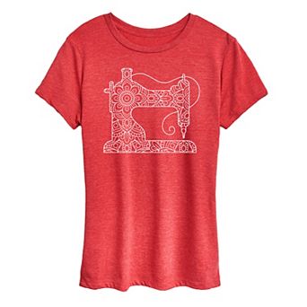 Women's Mandala Sewing Machine Graphic Tee