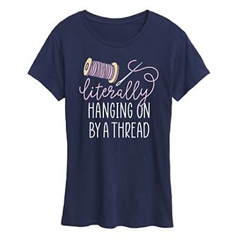 Women's Hanging On By A Thread Graphic Tee