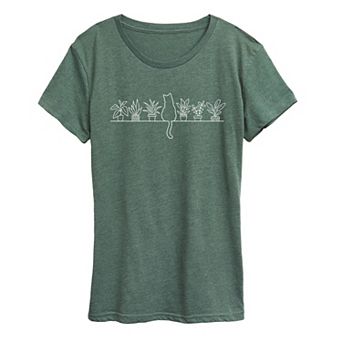 Women's Cat Plant Shelf Graphic Tee