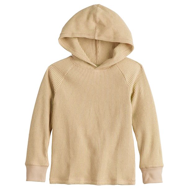Waffle knit thermal hoodie hotsell