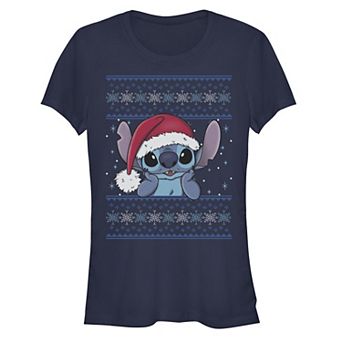 Disney's Lilo & Stitch Hopeful Christmas Sweater Stitch Juniors' Graphic Tee