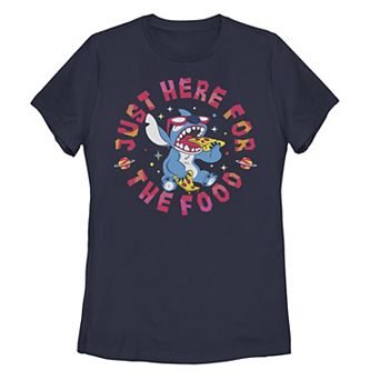 Disney's Lilo & Stitch Just Here For The Food Stitch Juniors' Graphic Tee