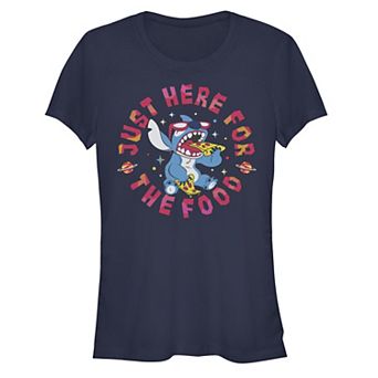 Disney's Lilo & Stitch Just Here For The Food Stitch Juniors' Graphic Tee