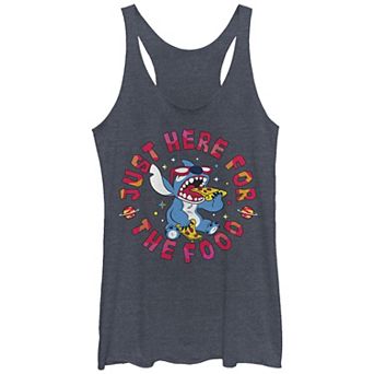 Disney's Lilo & Stitch Just Here For The Food Stitch Juniors' Graphic Racerback Tank Top