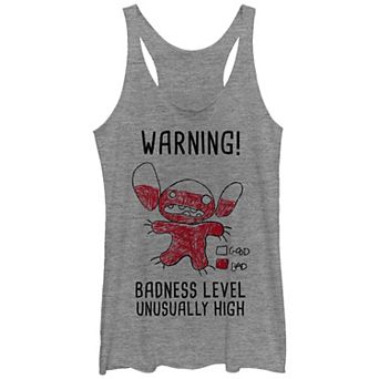 Disney's Lilo & Stitch Badness Level Stitch Juniors' Graphic Racerback Tank Top Top