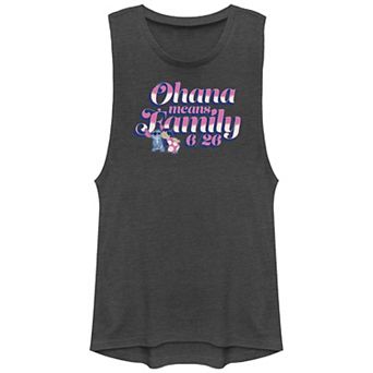 Disney's Lilo & Stitch Ohana Means Family 6/26 Festival Juniors' Graphic Muscle Tank Top Top