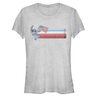 Disney's Lilo & Stitch USA Flag Stitch Juniors' Graphic Tee
