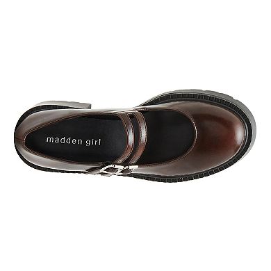 madden girl Tomtom Black Box Women's Chunky Mary Jane Shoes