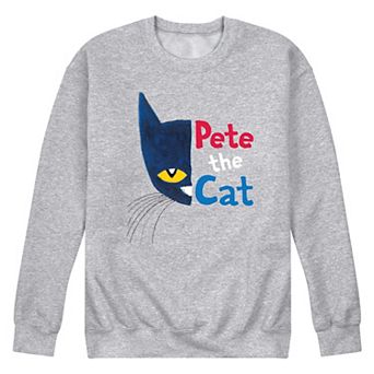 Men's Pete the Cat Half Face w Text Fleece Sweatshirt