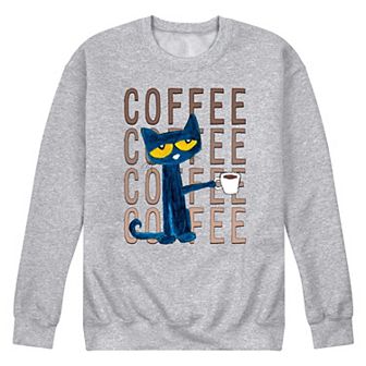 Men's Pete the Cat Pete With Coffee Fleece Sweatshirt