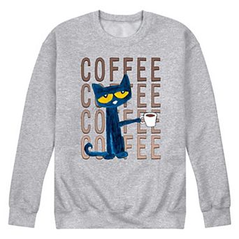 Men's Pete the Cat Pete With Coffee Fleece Sweatshirt
