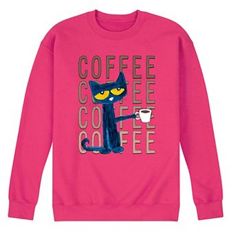 Men's Pete the Cat Pete With Coffee Fleece Sweatshirt