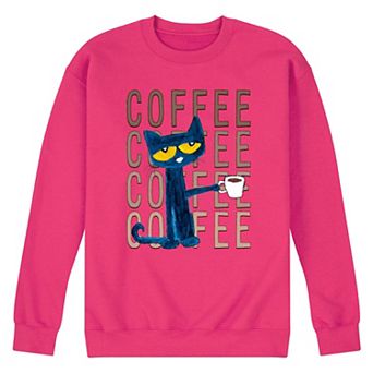 Men's Pete the Cat Pete With Coffee Fleece Sweatshirt