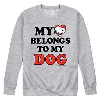Men's Peanuts Heart Belongs Dog Fleece Sweatshirt