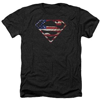 Superman Super Patriot Adult Heather T-shirt