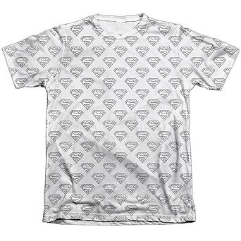 Superman Shields All Over Adult 65/35 Poly/cotton Short Sleeve T-shirt