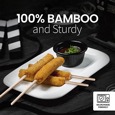 Alpine Cuisine Bamboo Corn Skewers 6-inch (50 Count) - Bbq Wooden Shish Kabob Skewers For Grilling