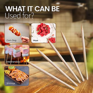 Alpine Cuisine Bamboo Corn Skewers 6-inch (50 Count) - Bbq Wooden Shish Kabob Skewers For Grilling