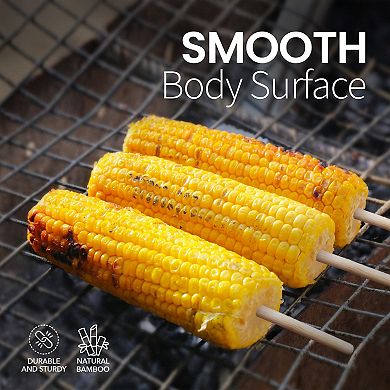 Alpine Cuisine Bamboo Corn Skewers 6-inch (50 Count) - Bbq Wooden Shish Kabob Skewers For Grilling
