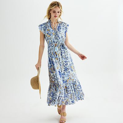 Women's Farmers Market Smocked Shoulder Dress