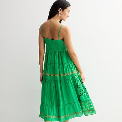 white christmas dresses Crochet Trim V-Neck Dress – Lilla P main image 0
