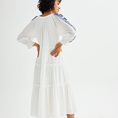 Women's Farmers Market Embroidered Tiered Maxi Dress
