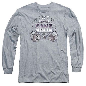 Tom And Jerry Life Is A Game Long Sleeve Adult T-shirt