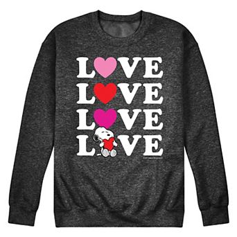 Men's Peanuts Snoopy Love Stacked Fleece Sweatshirt