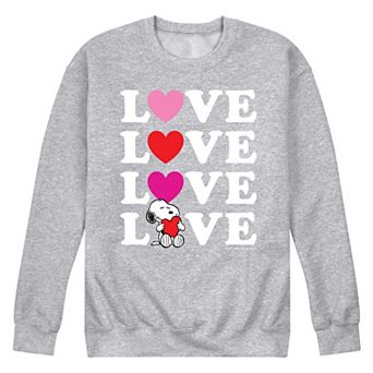Men's Peanuts Snoopy Love Stacked Fleece Sweatshirt
