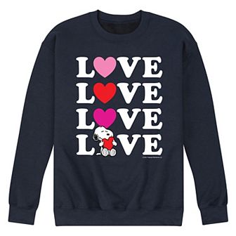 Men's Peanuts Snoopy Love Stacked Fleece Sweatshirt