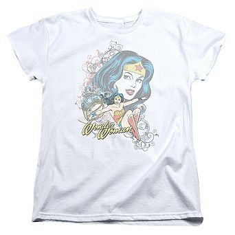 Dc Comics Wonder Woman Scroll Short Sleeve Womens T-shirt